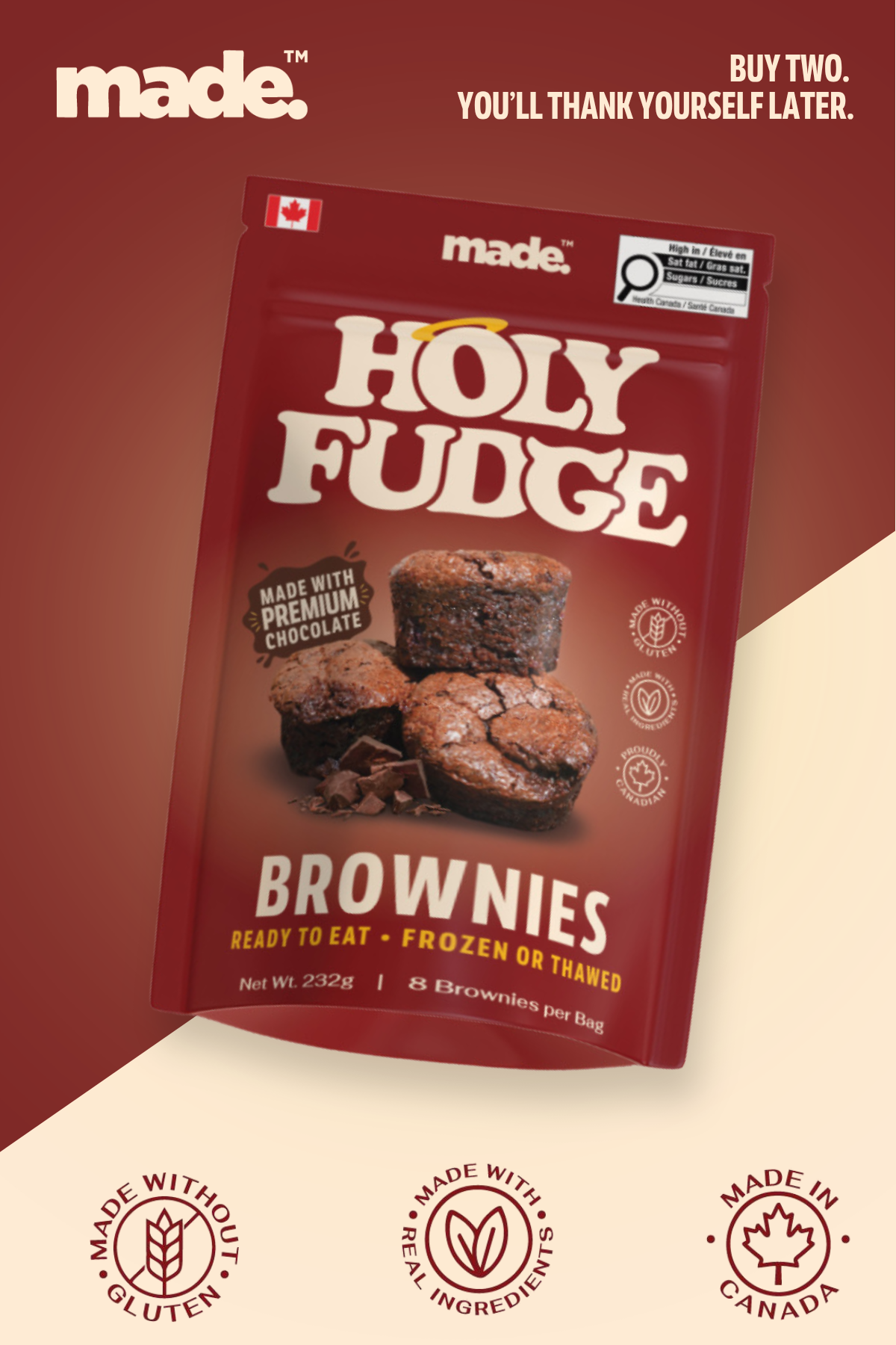 Made Holy Fudge Brownie