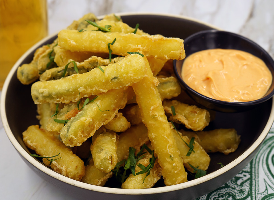 Picked at their peak and dipped in a light tempura batter, these delicious vegetables are frozen and ready to fry up on demand.  Serve hot with your favourite selection of dipping sauces.